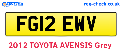 FG12EWV are the vehicle registration plates.