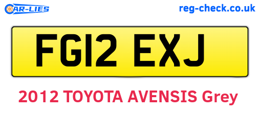 FG12EXJ are the vehicle registration plates.