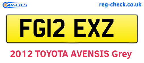 FG12EXZ are the vehicle registration plates.