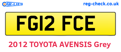 FG12FCE are the vehicle registration plates.