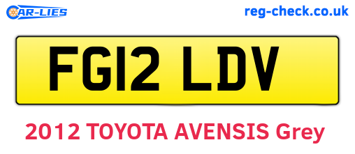 FG12LDV are the vehicle registration plates.