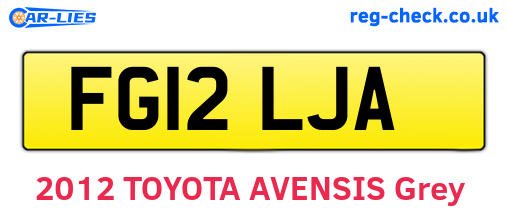 FG12LJA are the vehicle registration plates.