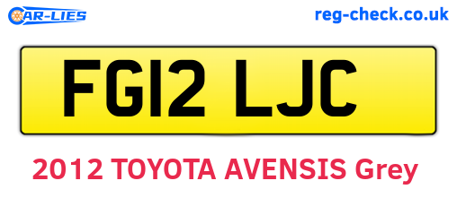 FG12LJC are the vehicle registration plates.