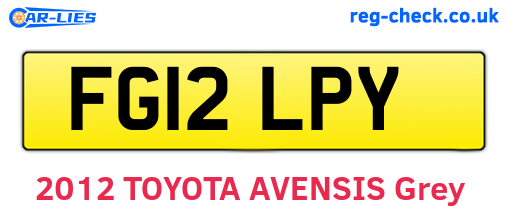 FG12LPY are the vehicle registration plates.