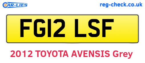 FG12LSF are the vehicle registration plates.