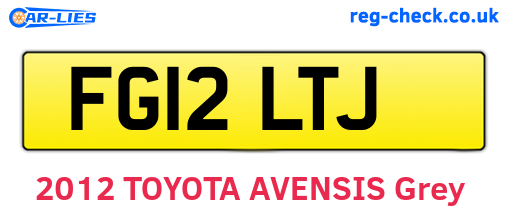 FG12LTJ are the vehicle registration plates.