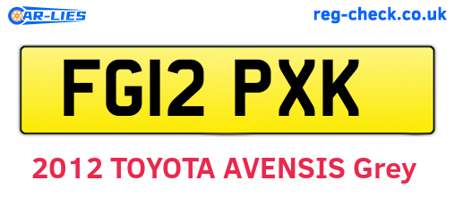 FG12PXK are the vehicle registration plates.