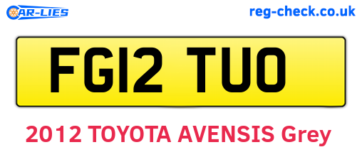 FG12TUO are the vehicle registration plates.