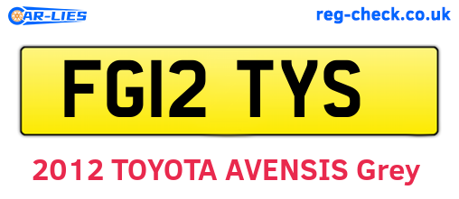 FG12TYS are the vehicle registration plates.