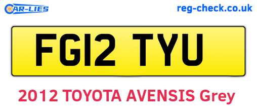 FG12TYU are the vehicle registration plates.