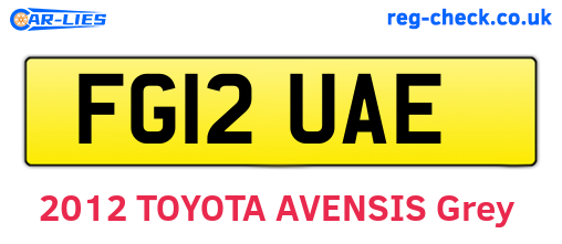 FG12UAE are the vehicle registration plates.