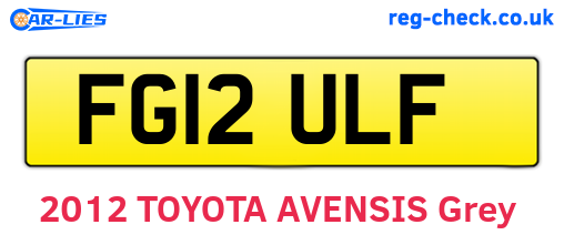 FG12ULF are the vehicle registration plates.