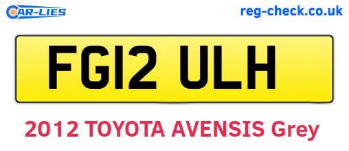 FG12ULH are the vehicle registration plates.