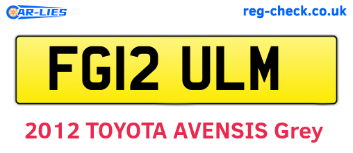 FG12ULM are the vehicle registration plates.