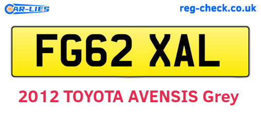 FG62XAL are the vehicle registration plates.
