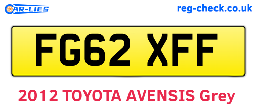 FG62XFF are the vehicle registration plates.