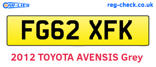 FG62XFK are the vehicle registration plates.