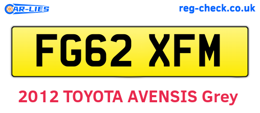 FG62XFM are the vehicle registration plates.