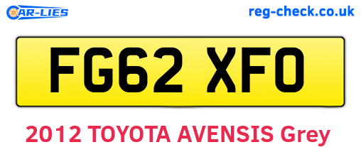 FG62XFO are the vehicle registration plates.