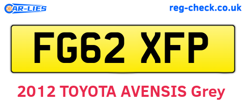 FG62XFP are the vehicle registration plates.