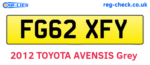 FG62XFY are the vehicle registration plates.