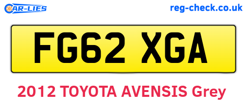 FG62XGA are the vehicle registration plates.