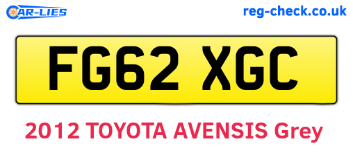 FG62XGC are the vehicle registration plates.