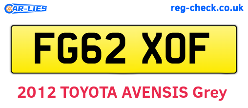 FG62XOF are the vehicle registration plates.