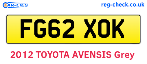 FG62XOK are the vehicle registration plates.
