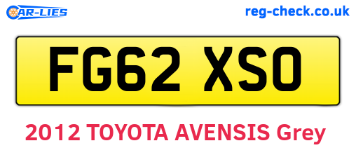 FG62XSO are the vehicle registration plates.