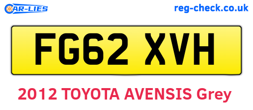 FG62XVH are the vehicle registration plates.