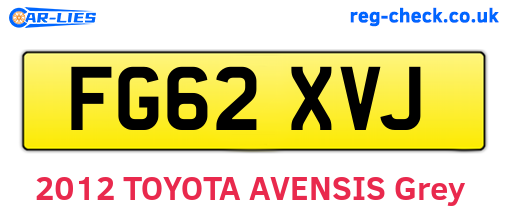 FG62XVJ are the vehicle registration plates.