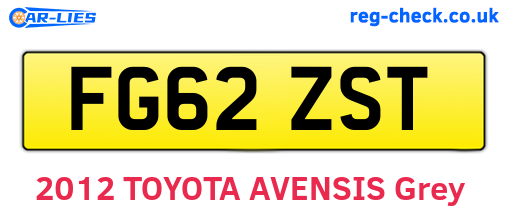 FG62ZST are the vehicle registration plates.