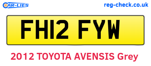 FH12FYW are the vehicle registration plates.