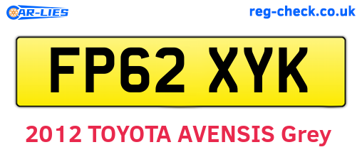 FP62XYK are the vehicle registration plates.