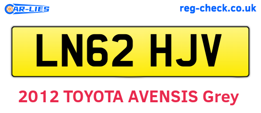 LN62HJV are the vehicle registration plates.