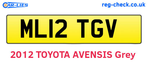 ML12TGV are the vehicle registration plates.