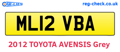 ML12VBA are the vehicle registration plates.