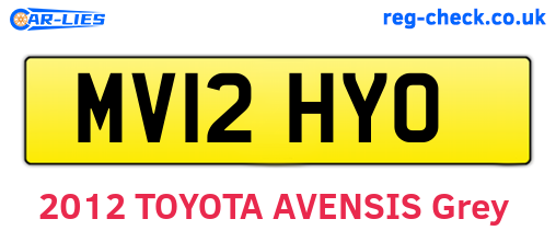 MV12HYO are the vehicle registration plates.