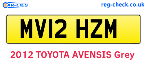 MV12HZM are the vehicle registration plates.