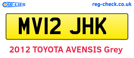 MV12JHK are the vehicle registration plates.