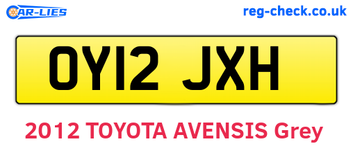 OY12JXH are the vehicle registration plates.