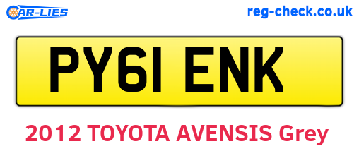 PY61ENK are the vehicle registration plates.