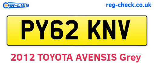 PY62KNV are the vehicle registration plates.