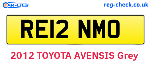RE12NMO are the vehicle registration plates.