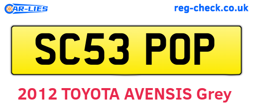 SC53POP are the vehicle registration plates.