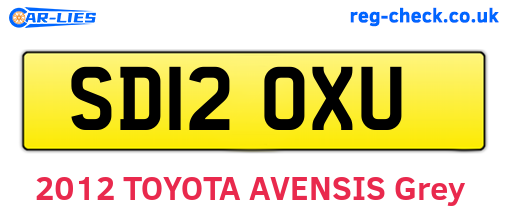 SD12OXU are the vehicle registration plates.