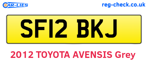 SF12BKJ are the vehicle registration plates.