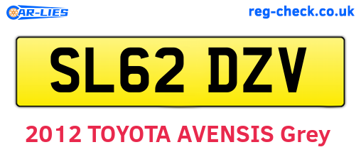 SL62DZV are the vehicle registration plates.