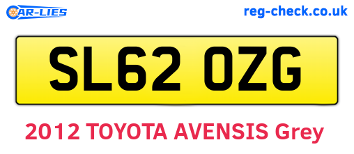 SL62OZG are the vehicle registration plates.